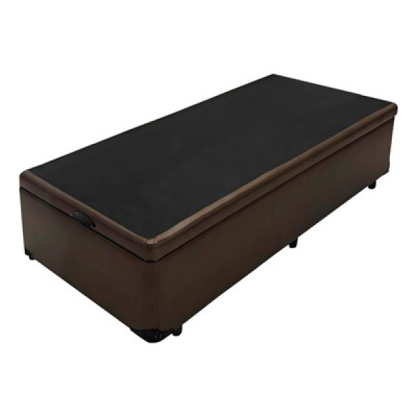 Encontraproduto.com.br - Base Box Baú Solteiro 88cm Luckspuma Tecido Corano com Pistão a gás - Marrom