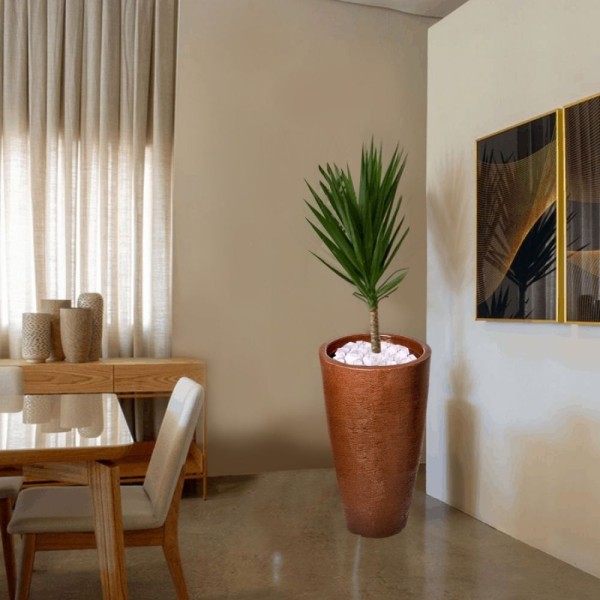 Encontraproduto.com.br - Vaso De Planta Grande Polietileno Com Design Grafiato 59l
