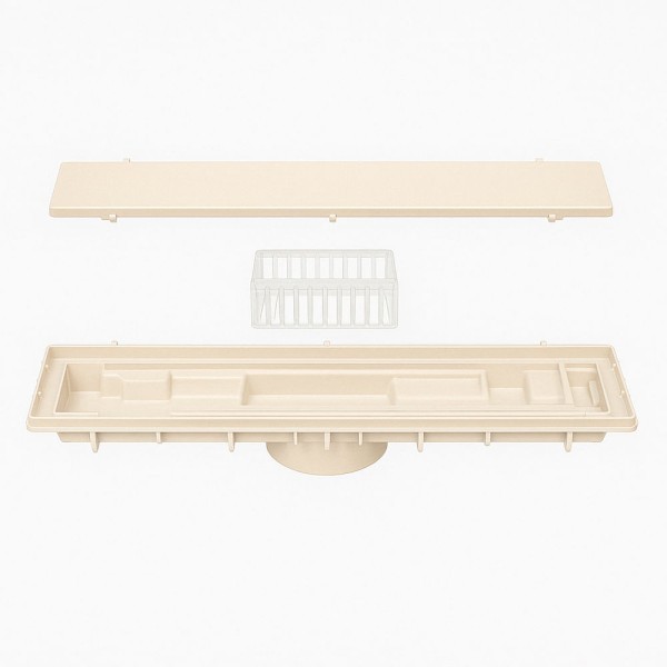 Encontraproduto.com.br - Ralo Linear 25,3x4,5x3,8cm Branco Multicerto