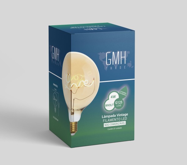 Encontraproduto.com.br - Lâmpada de Filamento de Led G125 4w Âmbar GMH