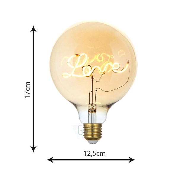 Encontraproduto.com.br - Lâmpada de Filamento de Led G125 4w Âmbar GMH