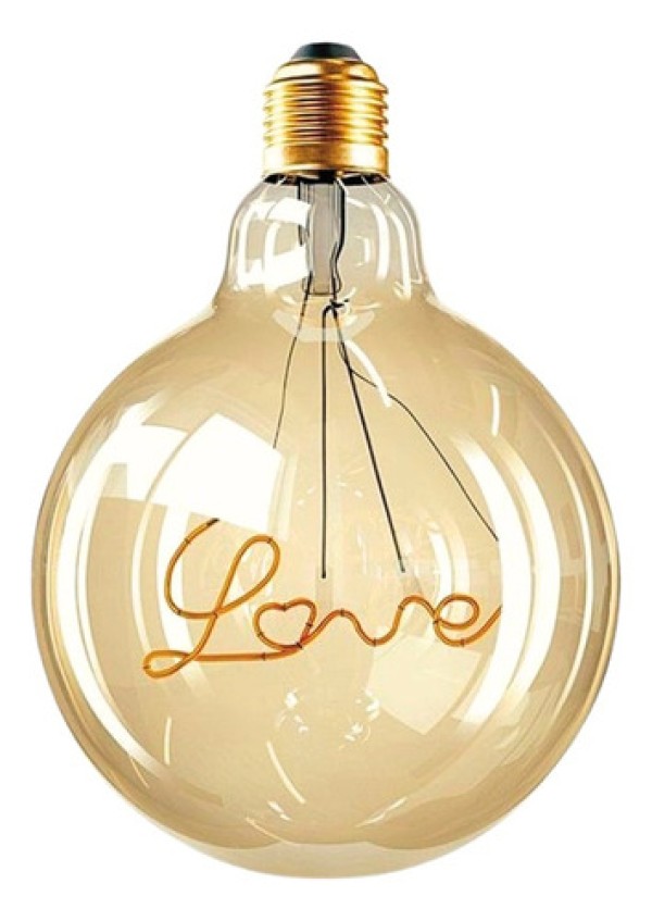Encontraproduto.com.br - Lâmpada de LED Retrô Heart 4W E27 320 Lúmens Luz Âmbar