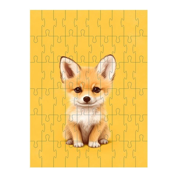 Encontraproduto.com.br - Quebra-cabeça Exclusivo Animais Fofinhos Raposa De 60 Peças
