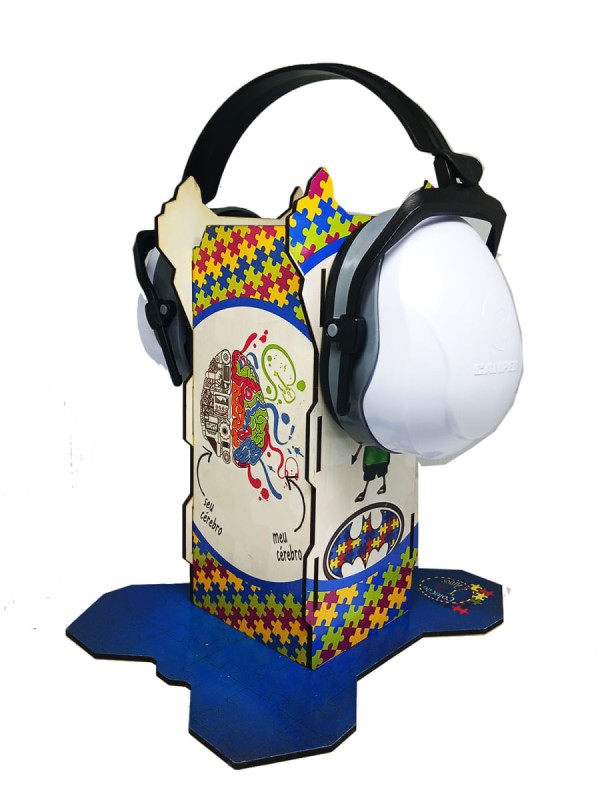 Encontraproduto.com.br - Abafador Branco 26 db para autistas com Suporte de Abafador de Barulhos
