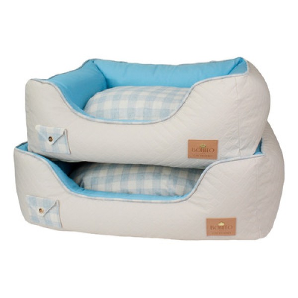 Encontraproduto.com.br - Cama Elegance Classic Xadrez Azul M