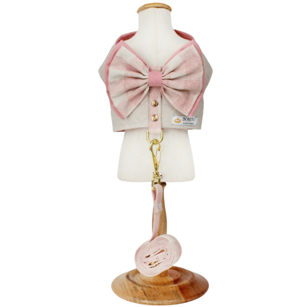 Colete Peitoral Classic Xadrez Rose G