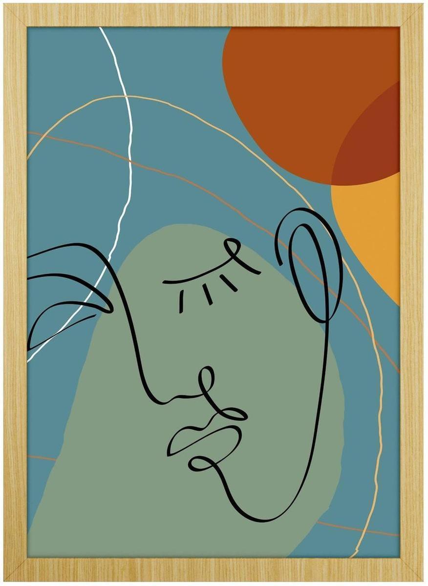 Quadro Decorativo Belchior Orgânico 7 Com Vidro 50x70cm