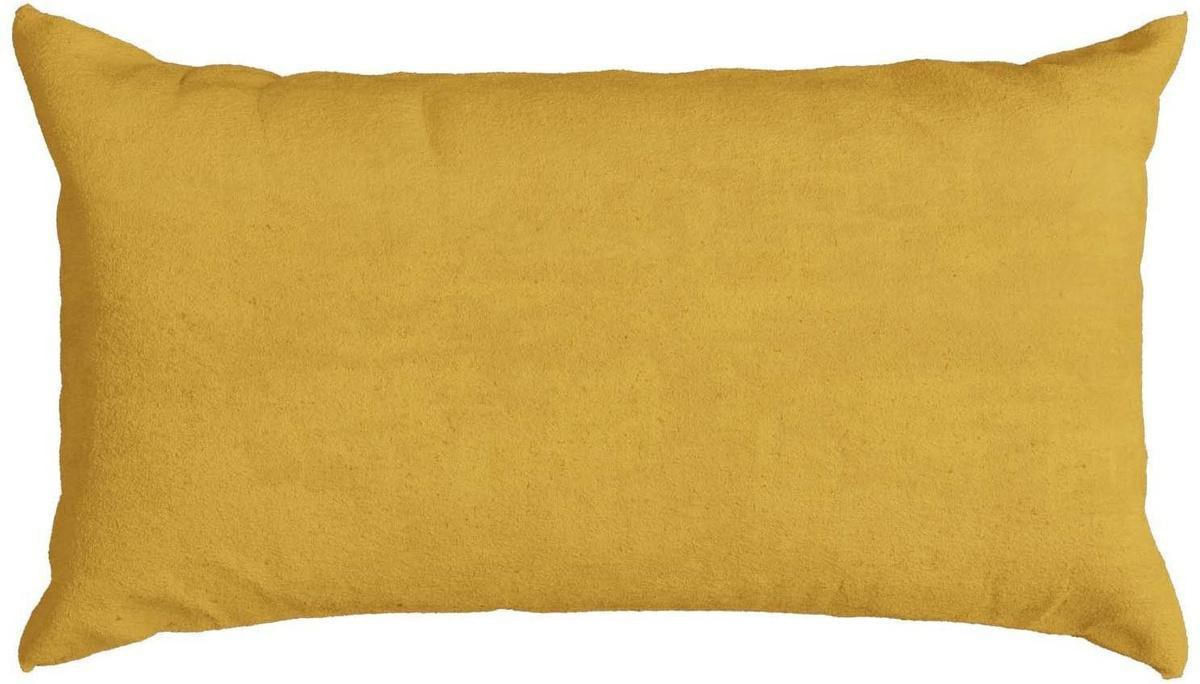 Capa de Almofada Veludo Luxor Belchior 204 Lisa Mostarda Com Encarte 28X48cm