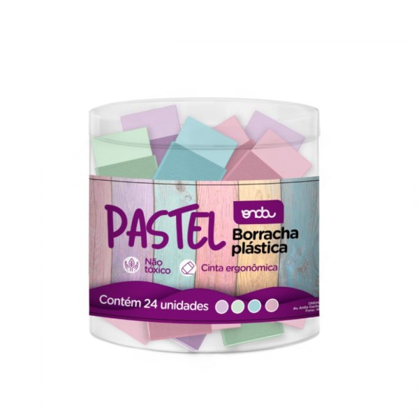 Encontraproduto.com.br - Borracha Color Pastel Sortida 24 Unidades - Onda