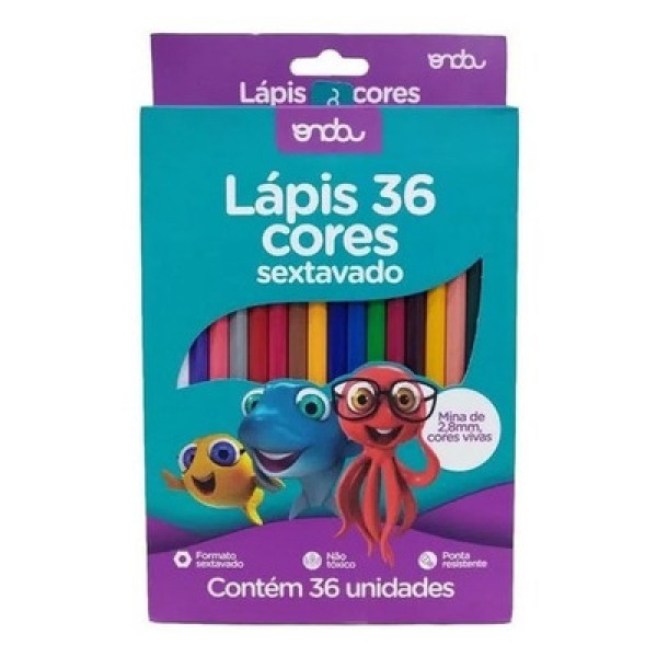 Lápis 36 Cores Sextavado - Onda