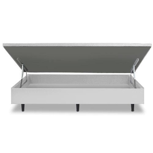 Encontraproduto.com.br - Base Box Para Colchão De Solteiro Mga Lift Cotton Com Baú E Pistão à Gás - 39x88x188cm Cinza