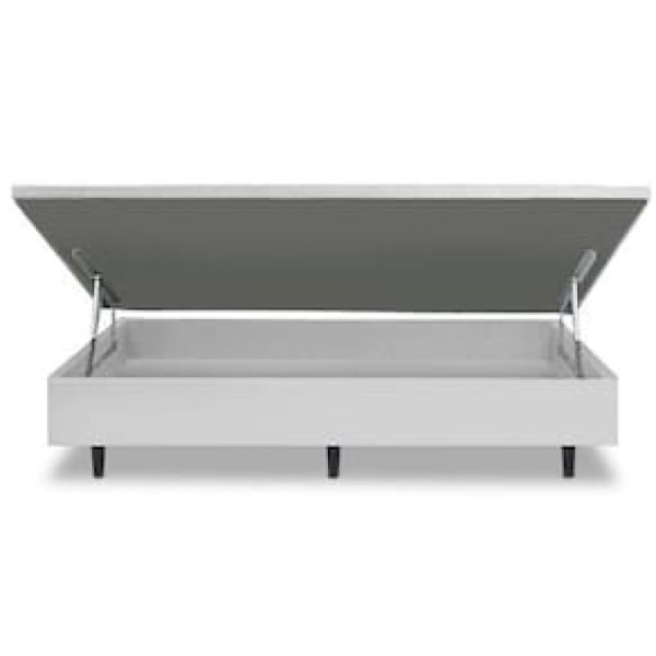 Encontraproduto.com.br - Base Box Para Colchão De Solteiro Mga Lift Cotton Com Baú E Pistão à Gás - 39x88x188cm Cinza