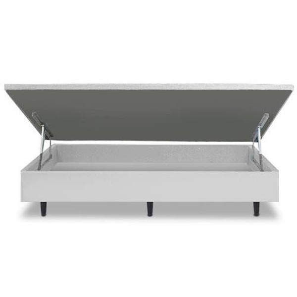 Encontraproduto.com.br - Base Box Para Colchão De Solteirão Mga Lift Cotton Com Baú E Pistão à Gás - 39x96x203cm Cinza