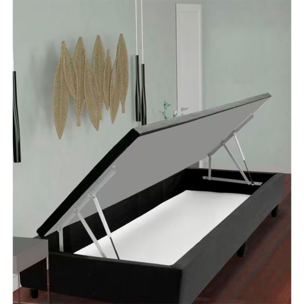 Encontraproduto.com.br - Base Box Para Colchão De Solteirão Mga Lift Cotton Com Baú E Pistão à Gás - 39x96x203cm Preto