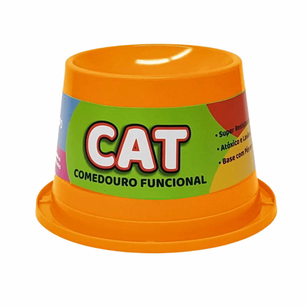 Comedouro Alto Cat Antiformiga Laranja Neon 250ml