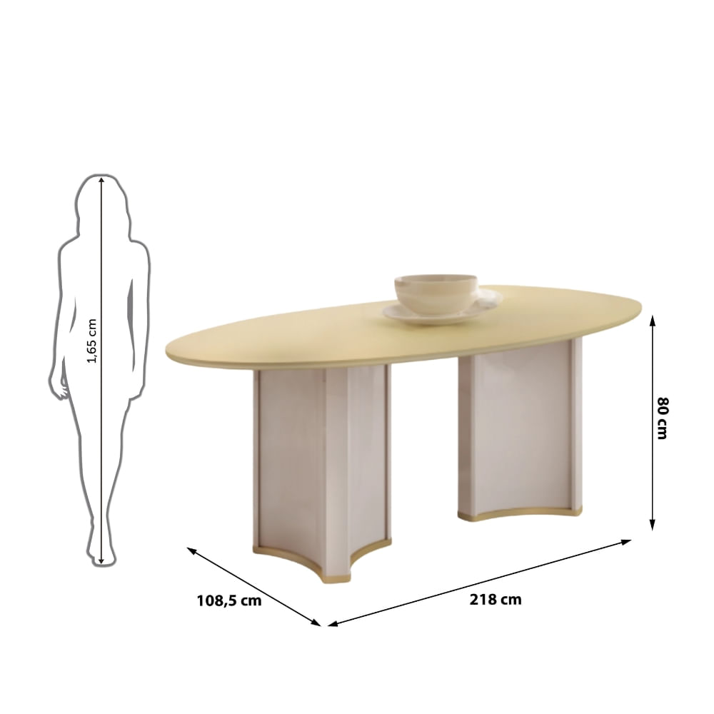 Encontraproduto.com.br - Mesa de Jantar 218cm Liz DJ Móveis