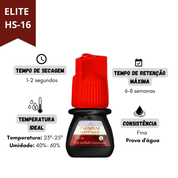 Encontraproduto.com.br - Cola Para Extensão de Cílios Elite HS16 3ml