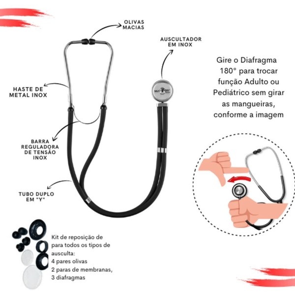 Encontraproduto.com.br - Kit Bolsa Aparelho De Pressão Aneroide Esteto Enfermagem Fúcsia