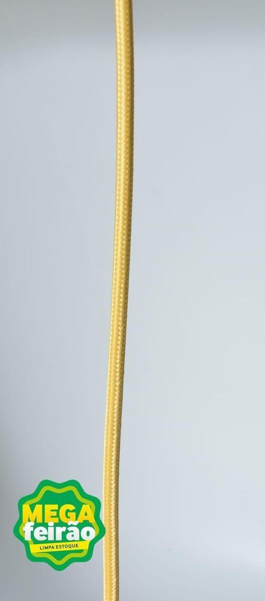 Cabo Flexível PP 0,5mm 2 Vias Tecido Amarelo Fosco Interno 110V/220V