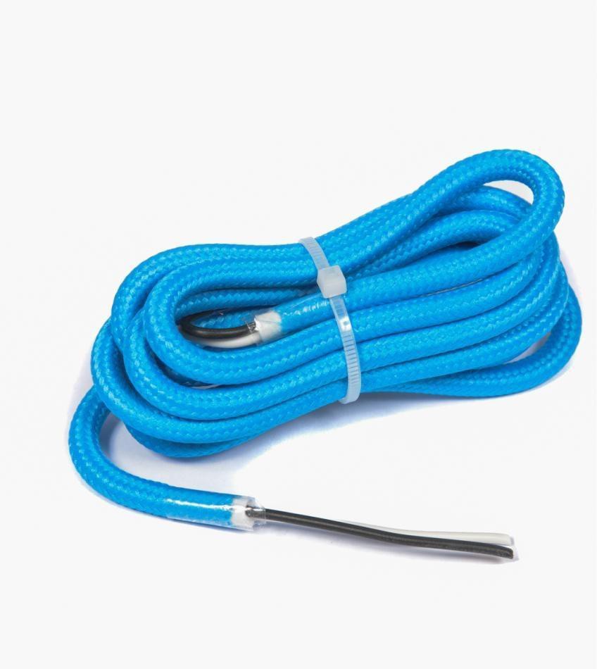 Cabo Flexível PP 0,5mm 2 Vias Tecido Azul Revestido Tecido Poliester Interno 110V/220V