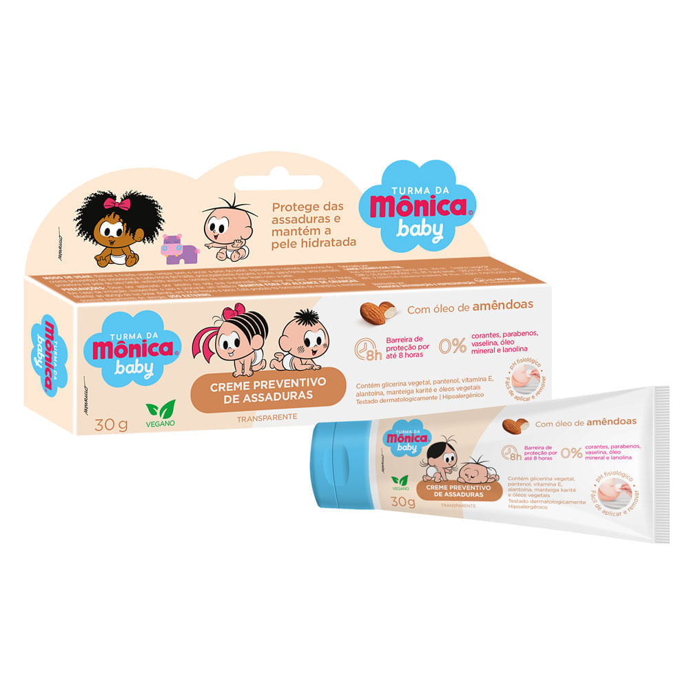 Creme Preventivo Assaduras Turma da Monica Baby Amêndoas 30g