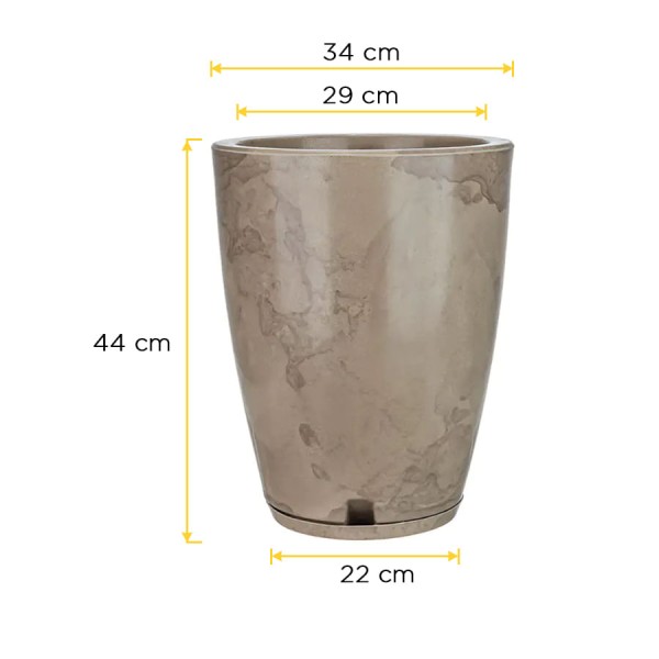 Encontraproduto.com.br - Vaso Floridis Amsterda Marmorato 29X44 Bege 10160522