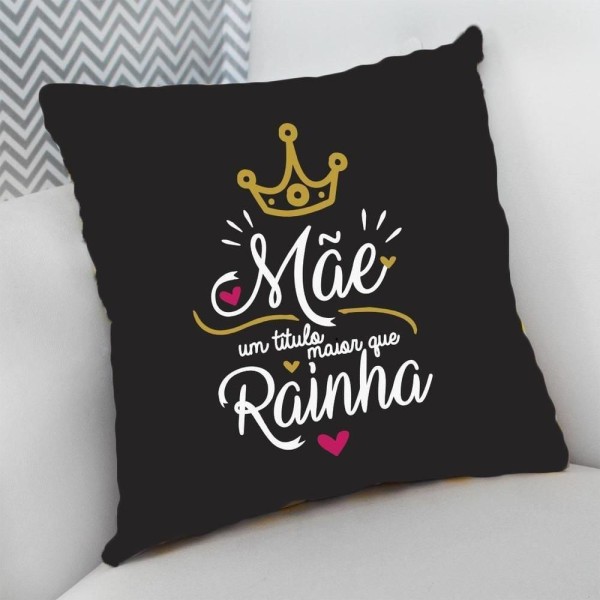 Encontraproduto.com.br - Almofada Decorativa Cheia com Zíper 40x40 Mãe Rainha