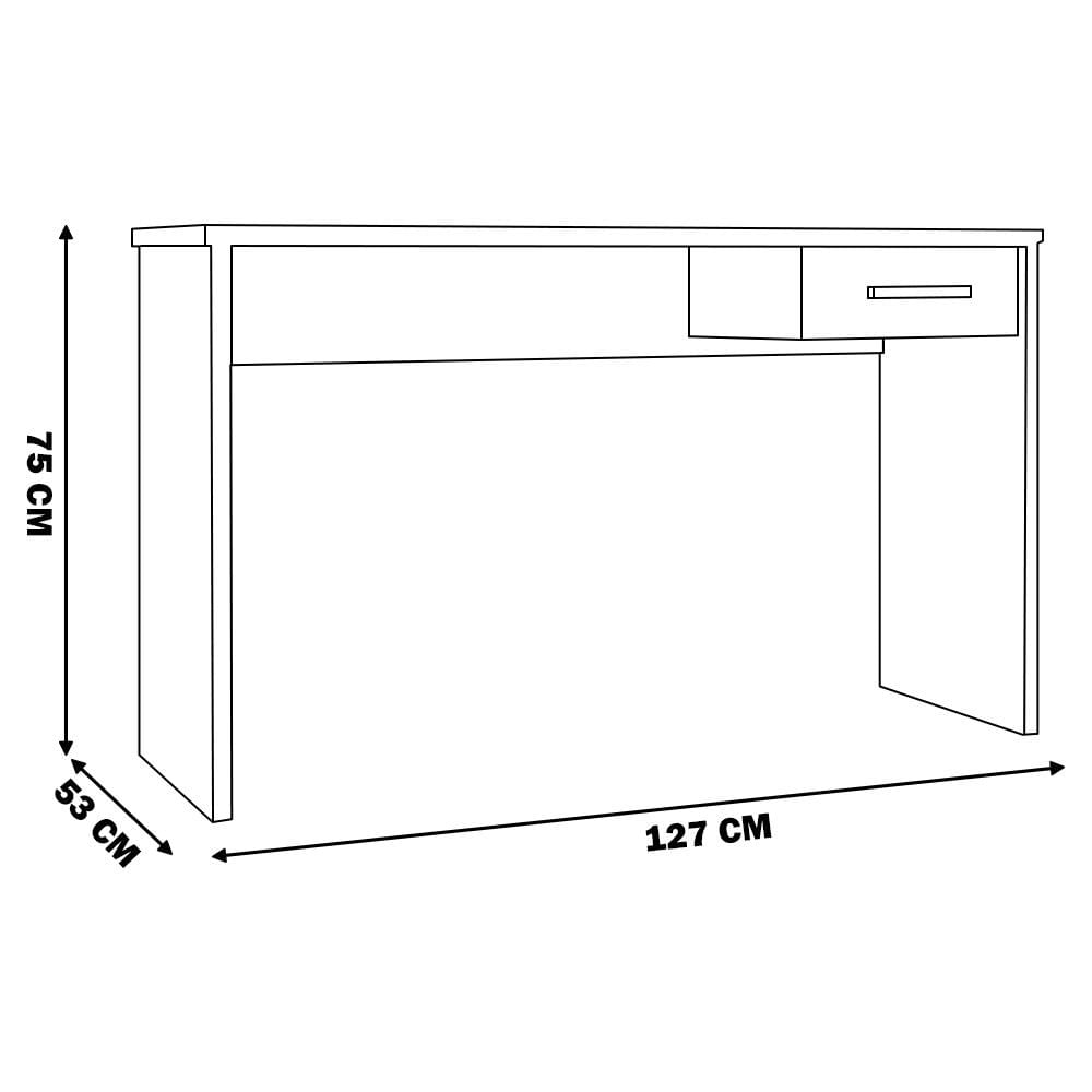 Encontraproduto.com.br - Mesa para Escritório Home Office com Gaveta Emma Branco