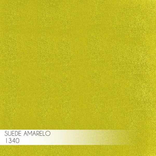Encontraproduto.com.br - Kit 2 Puffs Decorativo Sala de Estar Base Preto Trixie Suede Amarelo G41 - Gran Belo