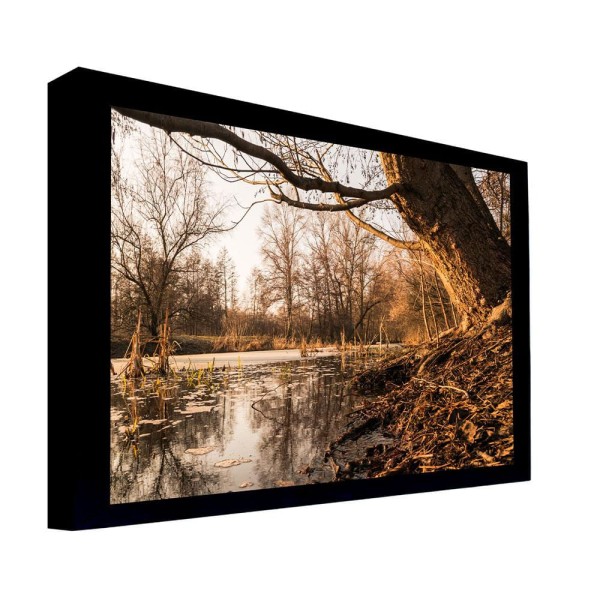 Quadro Decorativo 50x70 cm Paisagem 042 com Moldura Laqueada Preto - Gran Belo