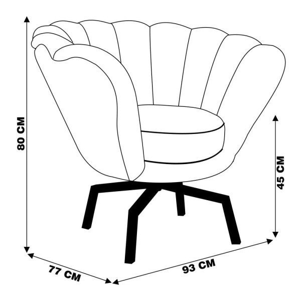 Encontraproduto.com.br - Kit 2 Poltronas Decorativas Crown Pés Spider Giratório Veludo Cinza G15 - Gran Belo