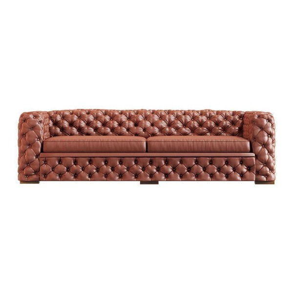 Encontraproduto.com.br - Sofá 4 Lugares Gênova 280cm Couro Conhaque