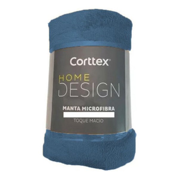 Encontraproduto.com.br - Manta Home Solteiro Azul - 0700072.0017.0010 - Corttex