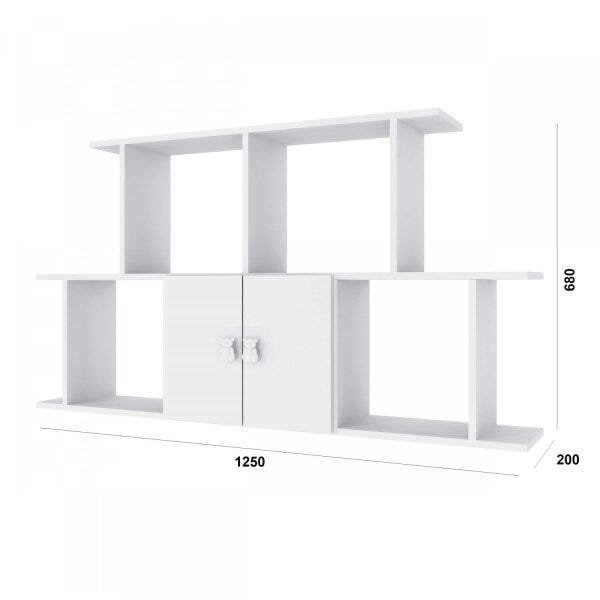Encontraproduto.com.br - Quarto Infantil Completo Docinho com Guarda Roupa 3 Portas, Cômoda, Mini Cama e Nicho Espresso Móveis Branco
