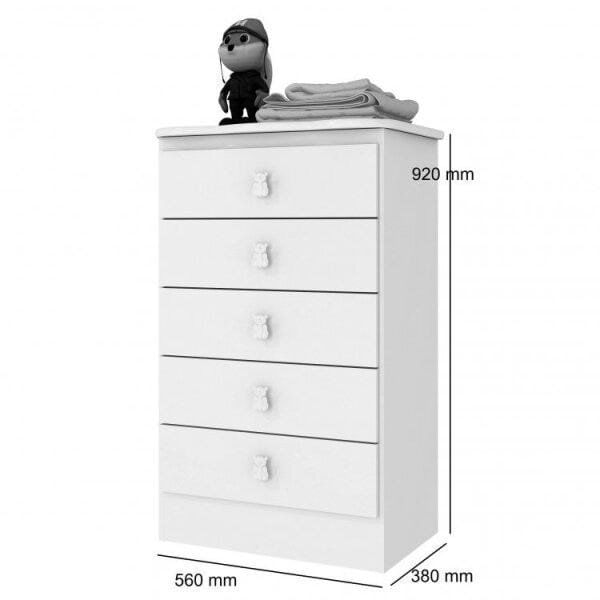 Encontraproduto.com.br - Quarto de Bebê Completo Leãozinho com Guarda Roupa 2 Portas, Cômoda e Berço Espresso Móveis Branco