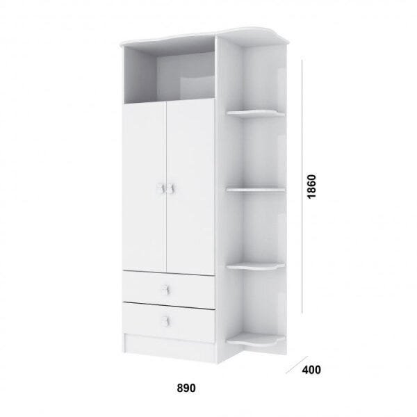 Encontraproduto.com.br - Quarto de Bebê Completo Leãozinho com Guarda Roupa 2 Portas, Cômoda e Berço Espresso Móveis Branco
