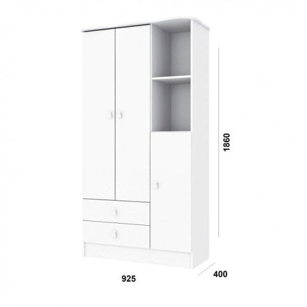 Encontraproduto.com.br - Quarto de Bebê Completo Pimpolho com Guarda Roupa 3 Portas, Cômoda e Berço Espresso Móveis Branco
