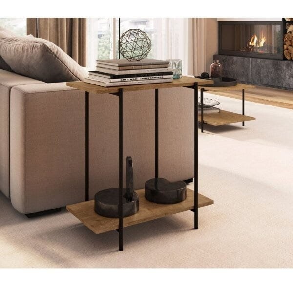 Encontraproduto.com.br - Mesa Lateral Sofá Artesano Vernont