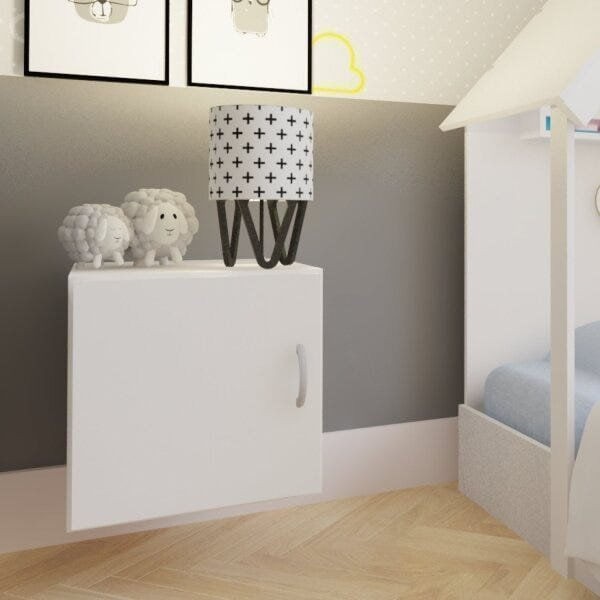 Encontraproduto.com.br - Nicho Infantil Tolix com 1 Porta Bramov Móveis Branco