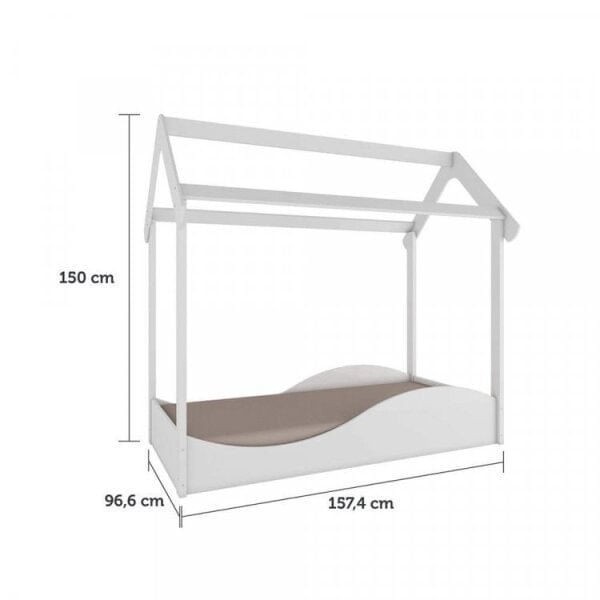 Encontraproduto.com.br - Quarto Infantil com Minicama Montessoriana Uli e Bau Elo Móveis Peroba Branco