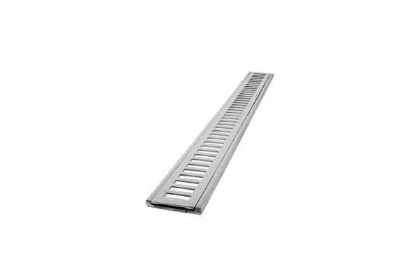Encontraproduto.com.br - Ralo Grelha Retangular com Porta LG Mais Ralo Alumínio Escovado 10x100cm