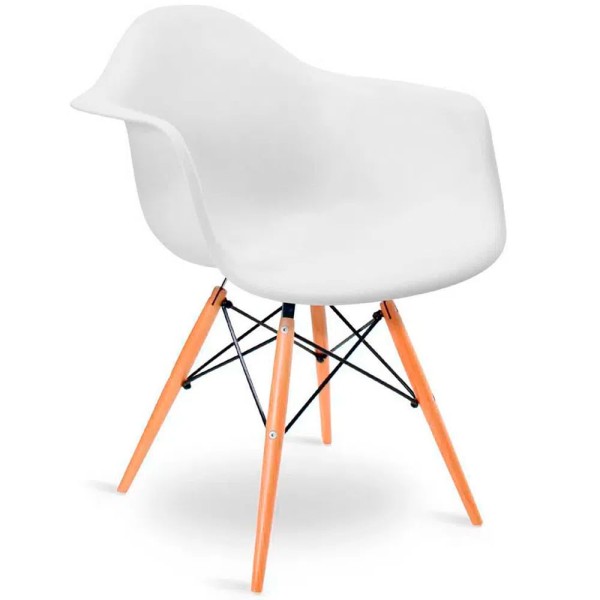 Encontraproduto.com.br - Cadeira com Braço Eiffel Branca Mozaic