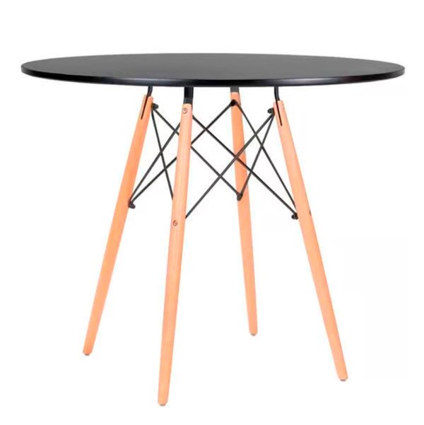 Mesa de Jantar Redonda Eiffel Preta Mozaic 90cm