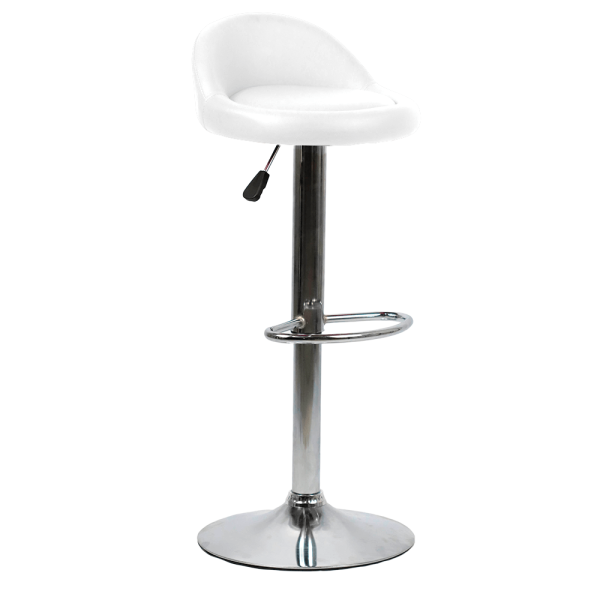 Banqueta Giratória Acolchoada Couro PU Branco Mozaic