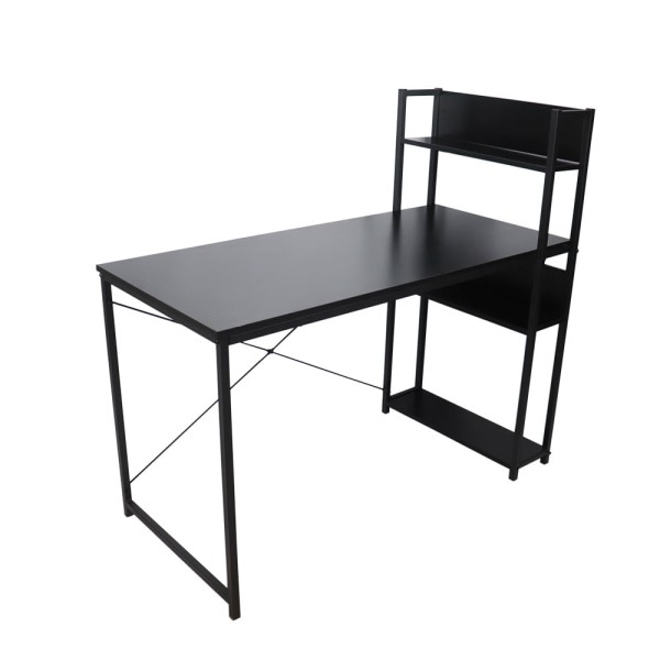 Mesa Escrivaninha com Prateleiras Metal Preto Mozaic 120x59,5cm RF3211