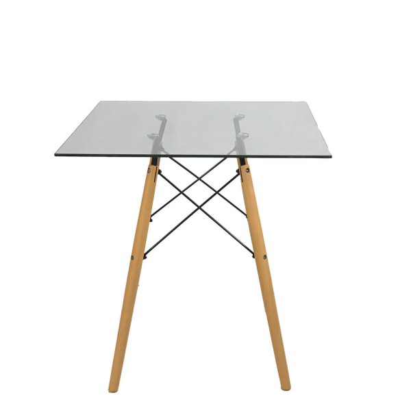 Mesa Eames Eiffel Vidro Quadrada Mozaic 70cm RF 4125