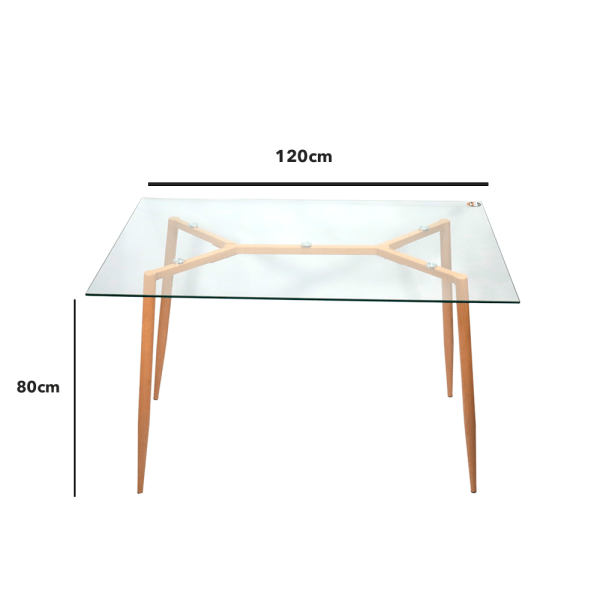 Encontraproduto.com.br - Mesa Eames Eiffel Vidro Retangular Mozaic 120cm RF4127
