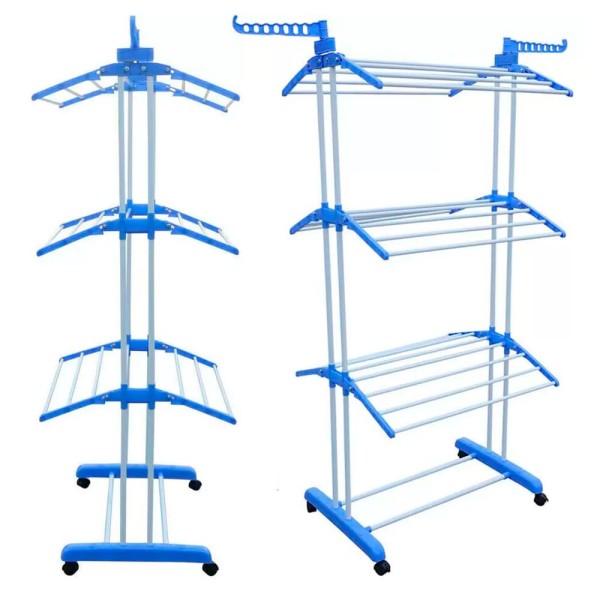 Encontraproduto.com.br - Arara Metal 3 Andares Branco com Azul Útil Bazar 163x51x70cm RF4245