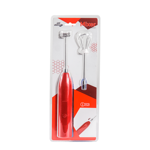 Encontraproduto.com.br - Mini Mixer Multiuso Portatil Vermelho 3,75X3,75X28CM Útil Eletro RF4518V