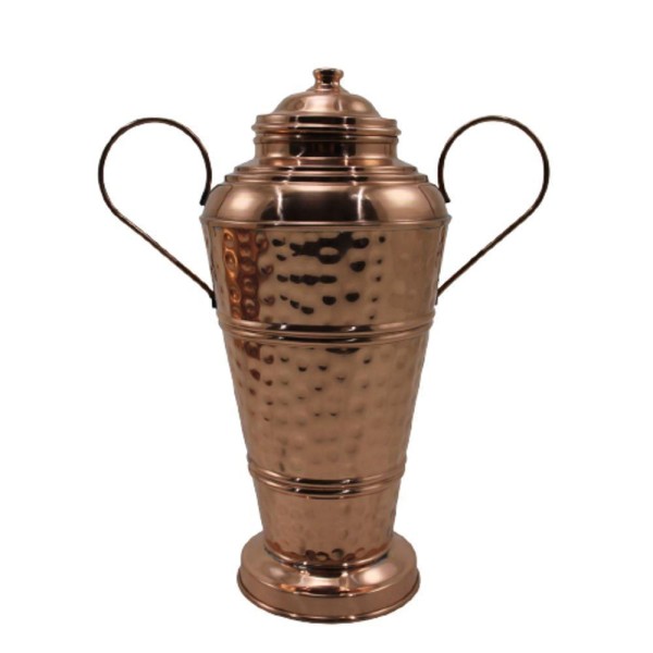 Encontraproduto.com.br - Quartinha Jarro De Cobre Com Tampa Alças Artigo Religioso P